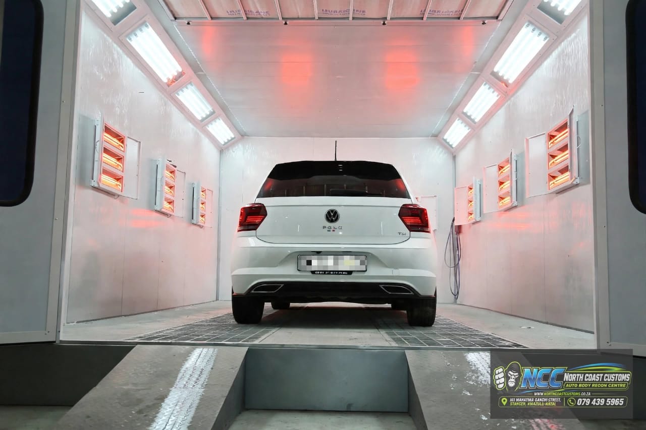 Volkswagen Polo in the paint booth